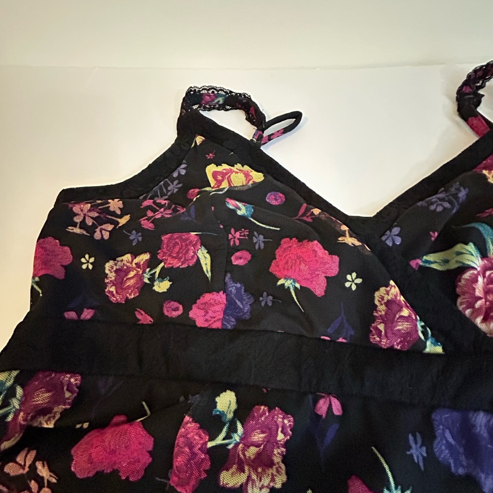 NWT torrid & Betsy Johnson collab Black Midi Dress with Pink and purple Floral - Picture 3 of 12